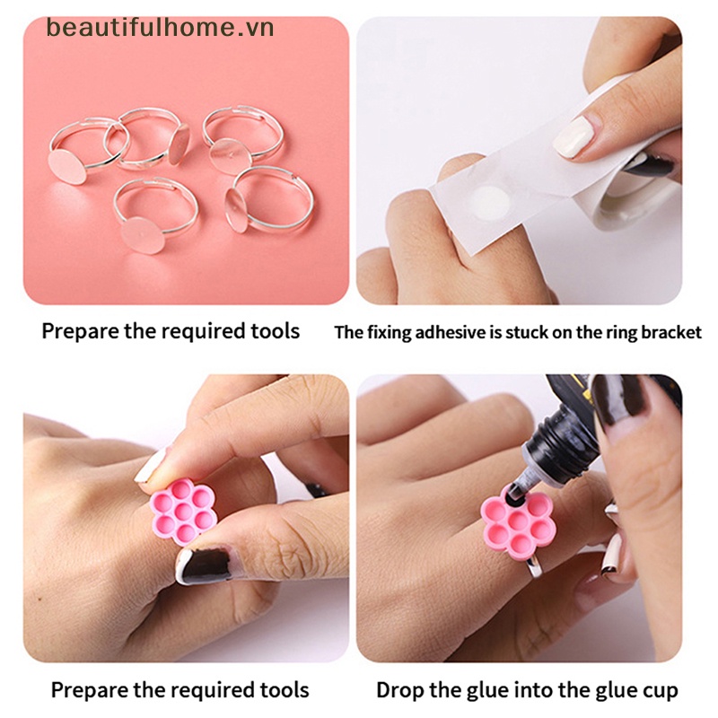 Bộ 10 Giá Đỡ Nhẫn Bằng Thép Không Gỉ Chuyên Dụng Cho Nối Mi