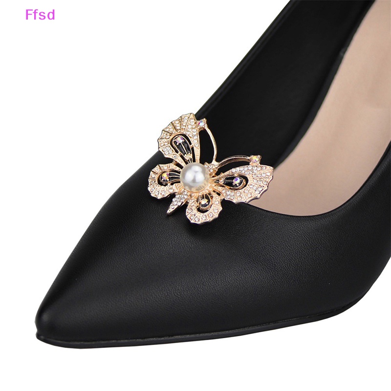 {Ffsd} Kẹp Khóa Giày Hình Bướm Đính Đá Trang Trí Thanh Lịch Dành Cho Bạn Nữ * Bán Chạy