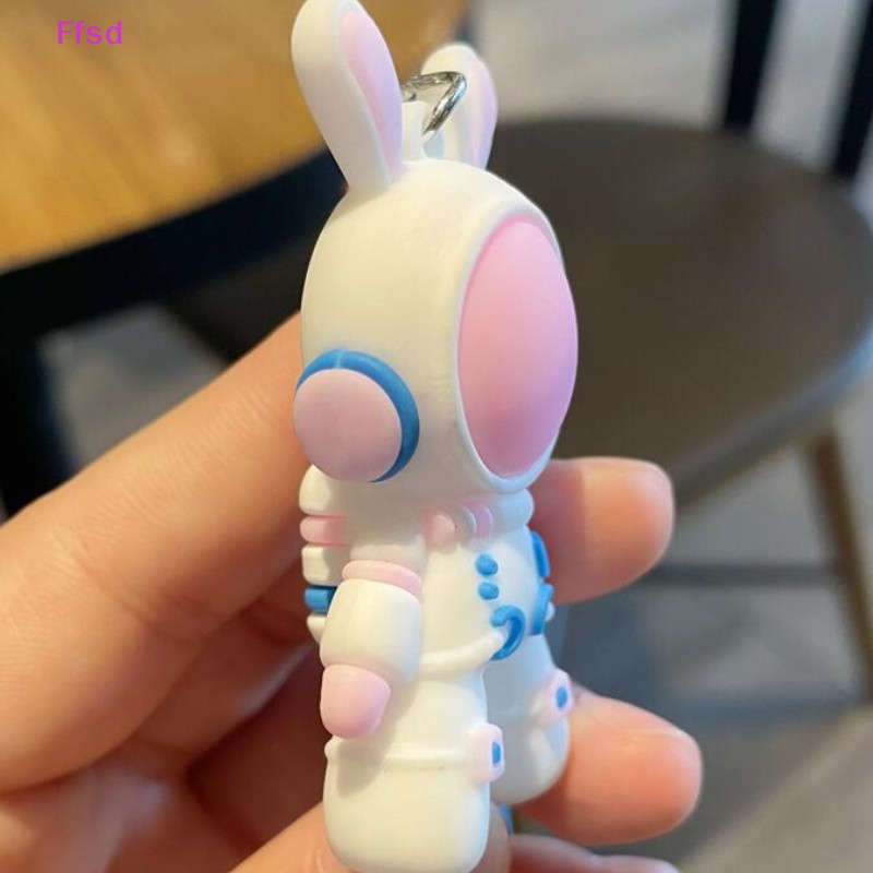 {Ffsd} Móc Khóa PVC Hình Thỏ Phi Hành Gia Hoạt Hình Phụ Kiện Trang Sức Ba Lô * Hàng Bán Chạy
