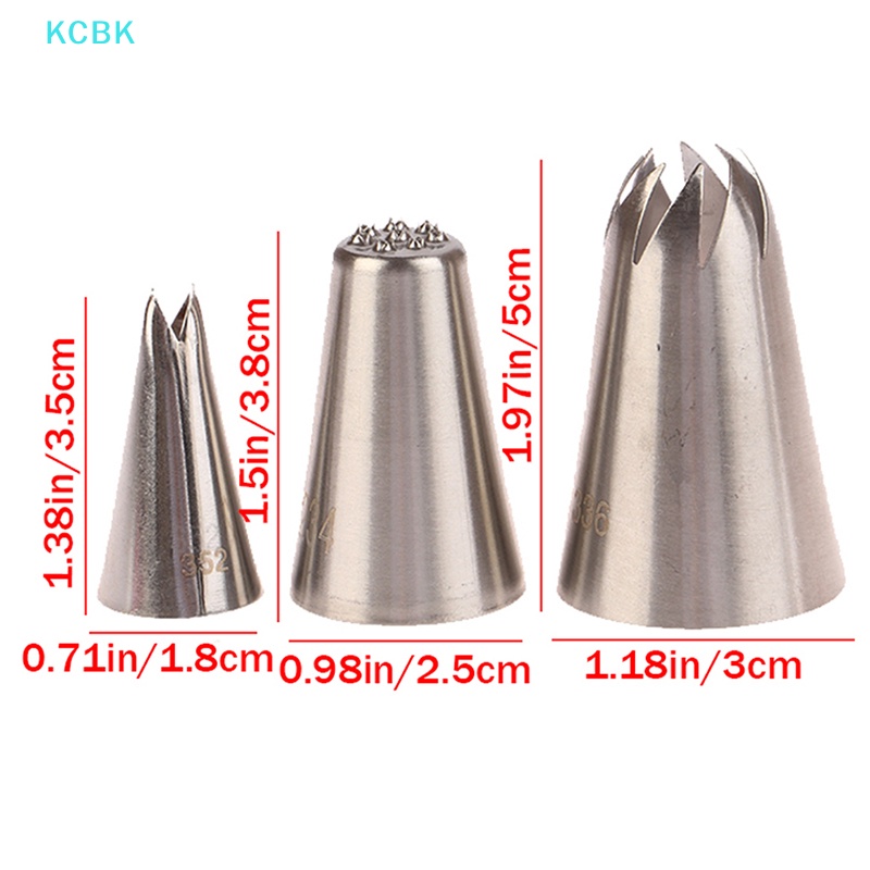 Set 3 Đầu Bắt Bông Kem Trang Trí Bánh Bằng Thép Không Gỉ Tiện Dụng
