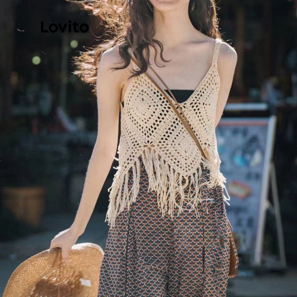 Áo khoác Lovito vải kết cấu tốt họa tiết hình học xếp nếp màu trơn mặc thường ngày cho nữ L50AD019 (màu mơ/trắng ngà)