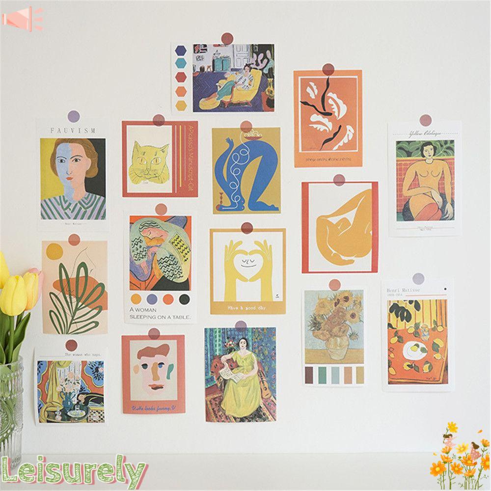 Bộ 30 Miếng Dán Tường / Bưu Thiếp Trang Trí Nghệ Thuật DIY