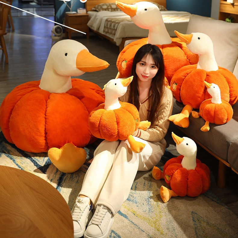 Thú Nhồi Bông Hình Con Ngỗng / Vịt Màu Trắng Sáng Tạo Cho Bé Gái