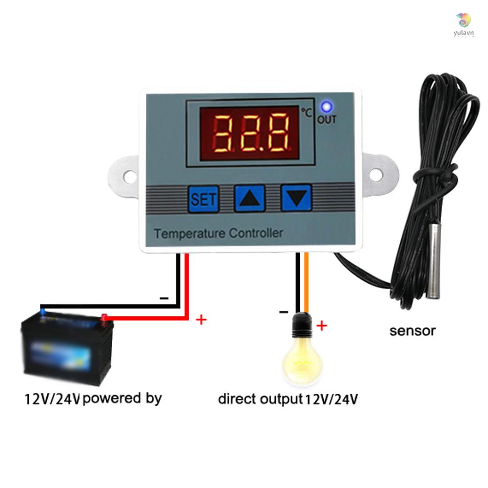 Phụ Kiện Điện Tử 12V / 120W - 50~110 Chất Lượng Cao°C Bộ Điều Khiển Nhiệt Độ Kỹ Thuật Số Thông Minh Màn Hình Hiển Thị Kỹ Thuật Số Chống Nước 1M Cho Bể Cá