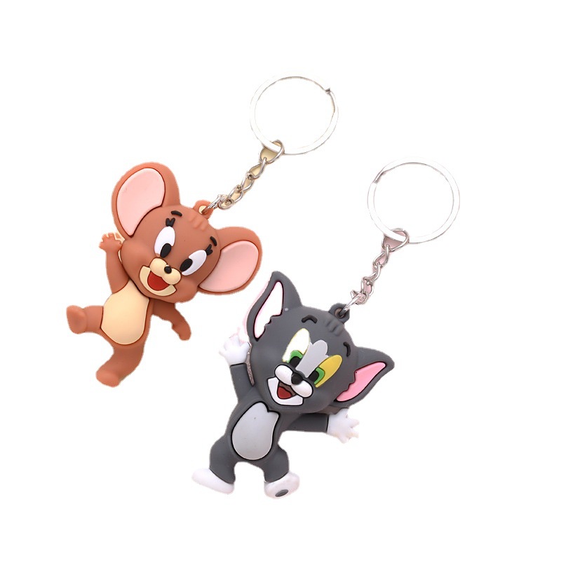 Móc Chìa Khóa Bằng PVC Hình Mèo Chuột Hoạt Hình Sáng Tạo