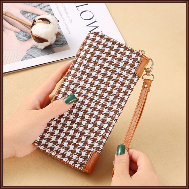 Ví Da Pu Cỡ Lớn Có Ngăn Đựng Thẻ Và Khóa Kéo Đa Năng Thời Trang Công Sở Cho Nữ Giá Đỡ