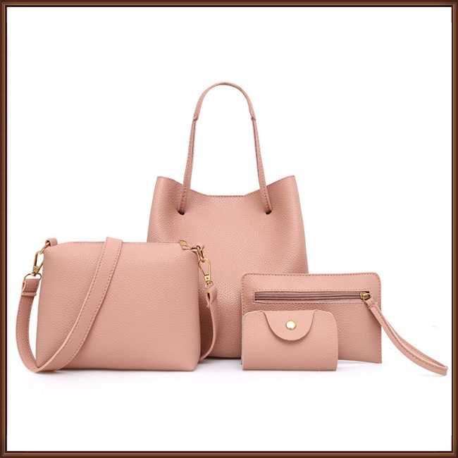 Set 4 Túi Xách + Ví Cầm Tay Thời Trang Cho Nữ