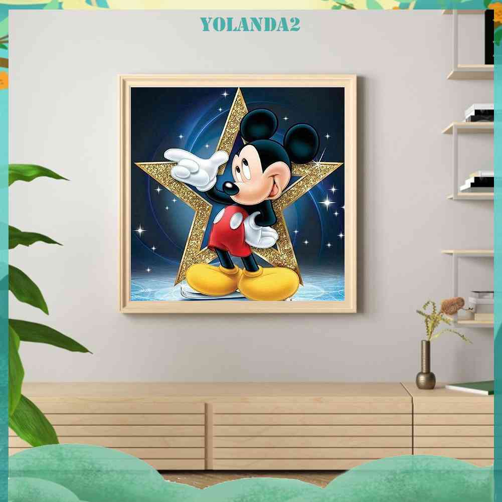 Tranh Đính Đá Kim Cương Toàn Bộ 5D DIY Hình Vẽ Chuột Mickey