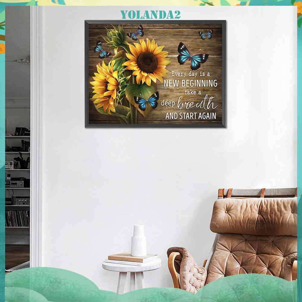 Bộ Tranh Đính Đá 5D Tự Làm Toàn Diện Hình Hoa Cúc Và Chữ Cái