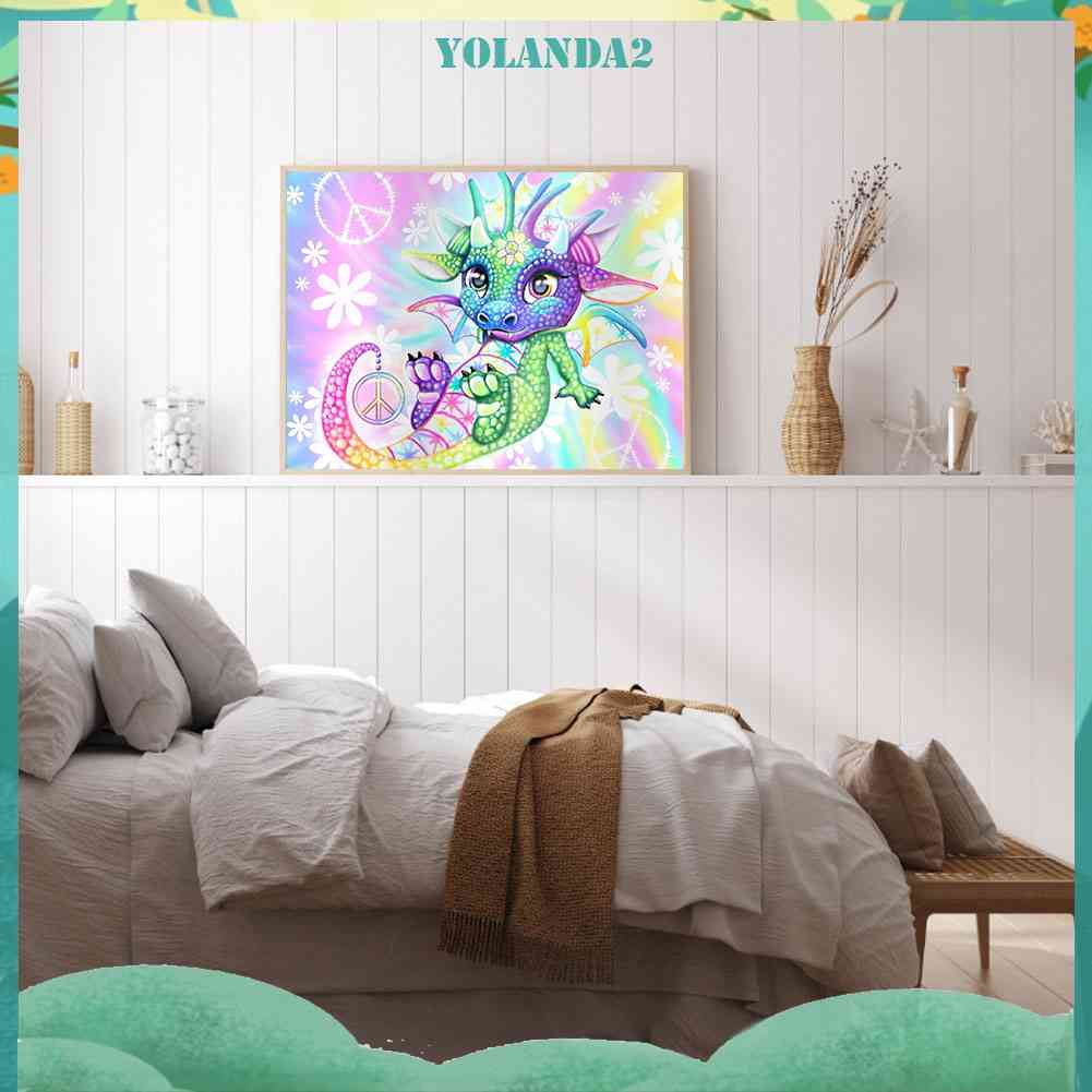 Bộ Tranh Đính Đá Tự Làm 45x35cm 24 Màu Hình Rồng Độc Đáo