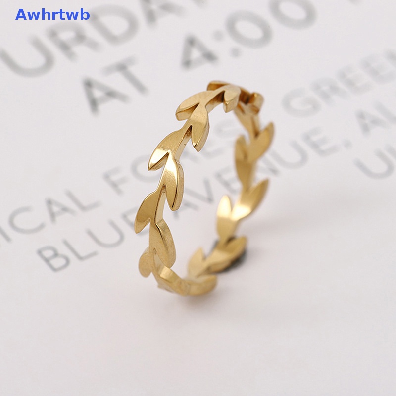 Nhẫn Hở Hình Chiếc Lá Bằng Thép Không Gỉ Thời Trang Dành Cho Nữ Mới