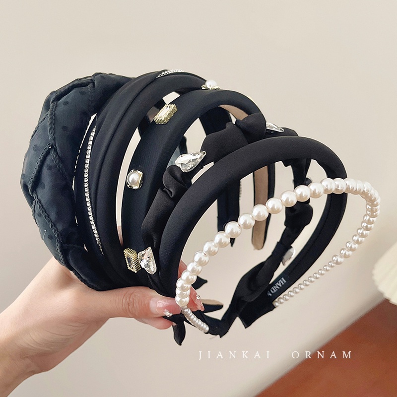 Băng Đô cài tóc Màu Trắng Đen Thời Trang Mùa Hè Cho Nữ