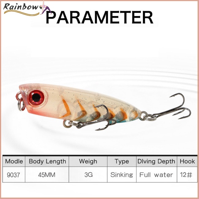 Mồi Giả Nhử Cá 45mm / 3g 2023 Chất Lượng Cao Gắn Kèm Móc Câu Tiện Dụng