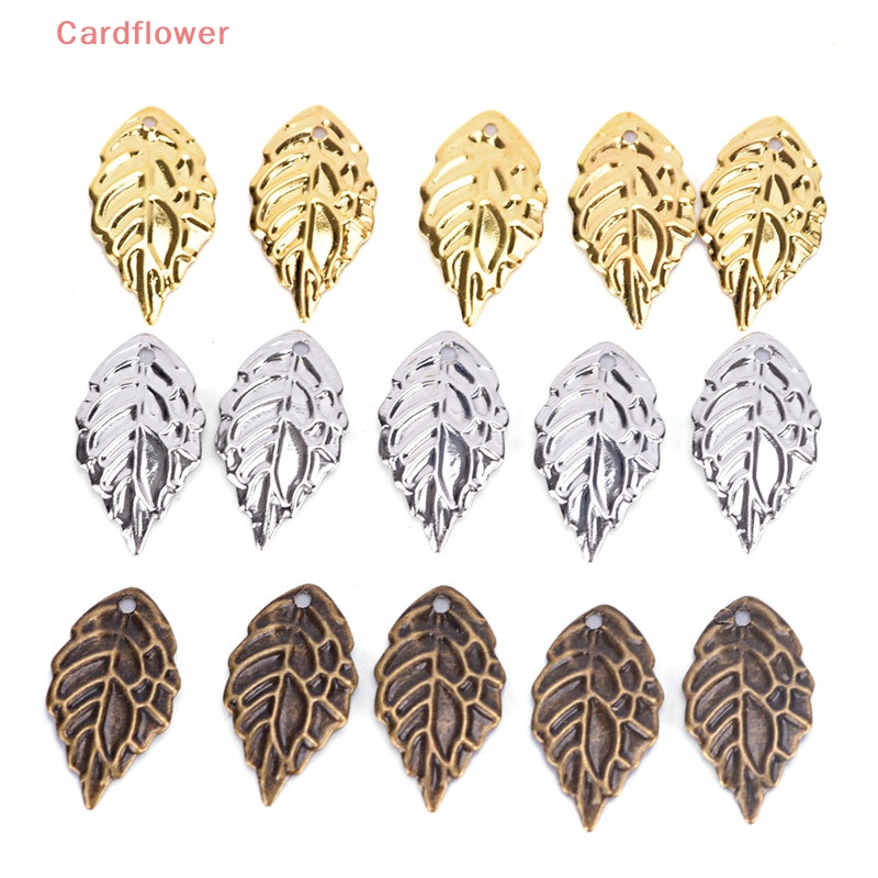 Bộ 50 Phụ Kiện Làm Trang Sức Hình Chiếc Lá Bằng Kim Loại Mới