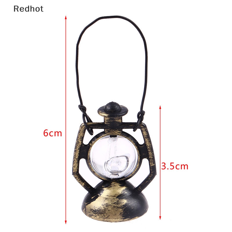 &lt; Redhot &gt; Đèn Dầu Dầu Kerosene Thu Nhỏ 1: 12 Có Tay Cầm Trang Trí Nhà Búp Bê