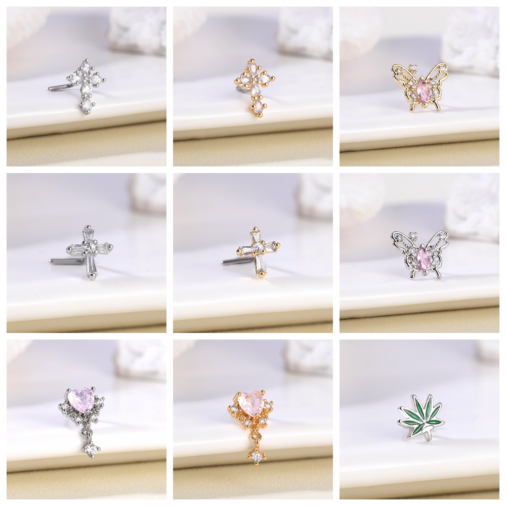 1 Khuyên Mũi Bằng Thép Không Gỉ 20G Hình Chữ L 20G
