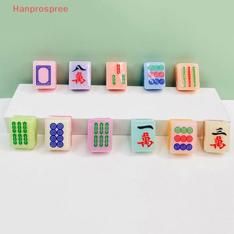 Bộ 5 Mô Hình Mạt Chược Trung Hoa Bằng Nhựa Resin Phát Sáng Trang Trí Thủ Công DIY