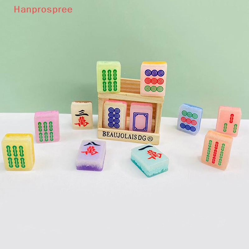 Bộ 5 Mô Hình Mạt Chược Trung Hoa Bằng Nhựa Resin Phát Sáng Trang Trí Thủ Công DIY