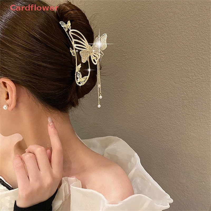 Kẹp Tóc Kim Loại Hình Bướm Đính Ngọc Trai Thời Trang Cho Nữ