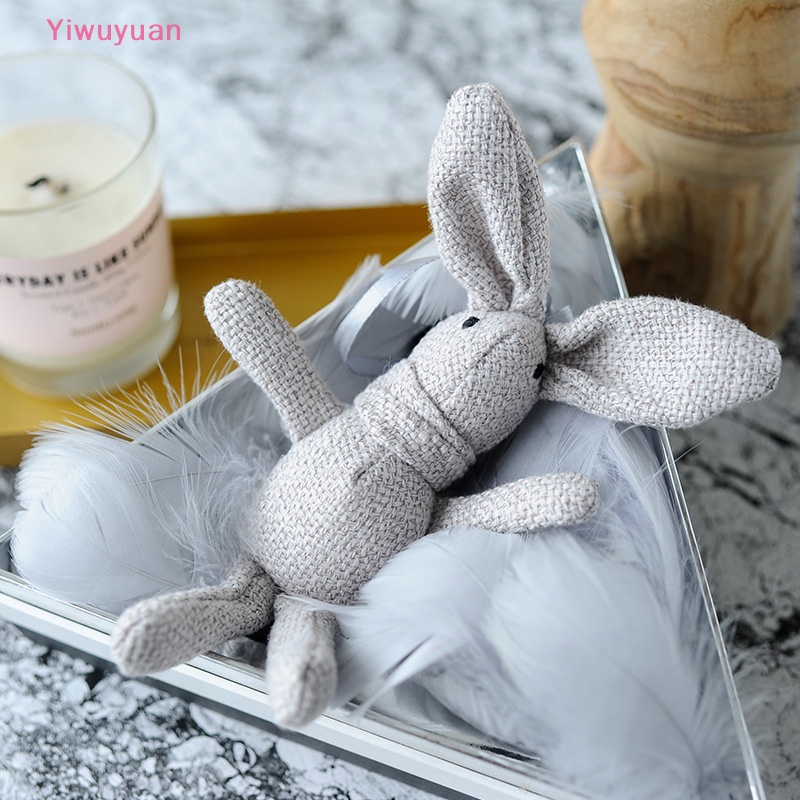< Yiwuyuan > Búp Bê Thỏ Linen Dài Kiểu Mới Tự Trang Trí Túi Xách