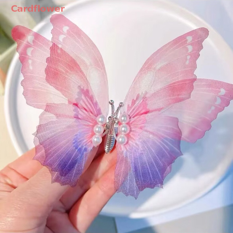 Kẹp Tóc Hình Cánh Bướm Đính Ngọc Trai Xinh Xắn Cho Bé Gái