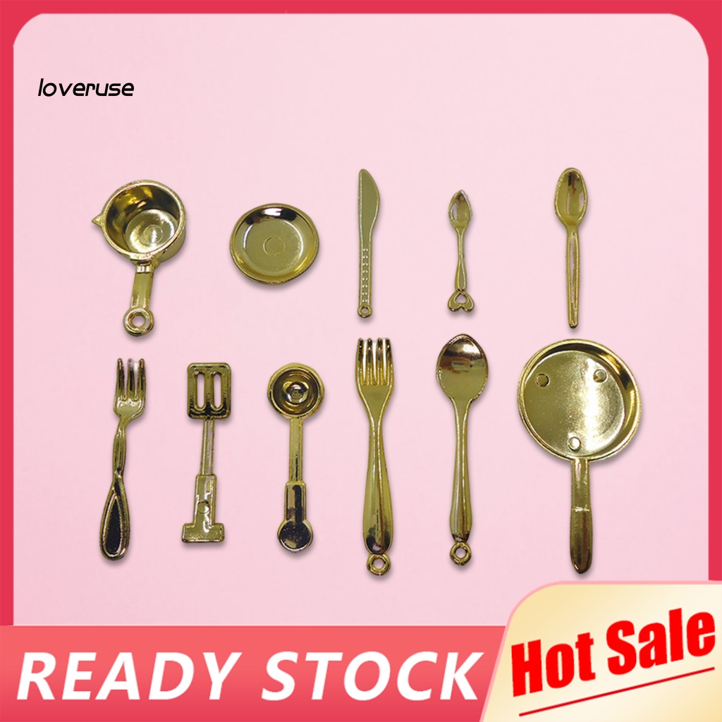 1 Bộ Muỗng Nĩa Mini Bằng Nhựa Tỉ Lệ 1: 12 Độ Bền Cao Trang Trí Nhà Búp Bê