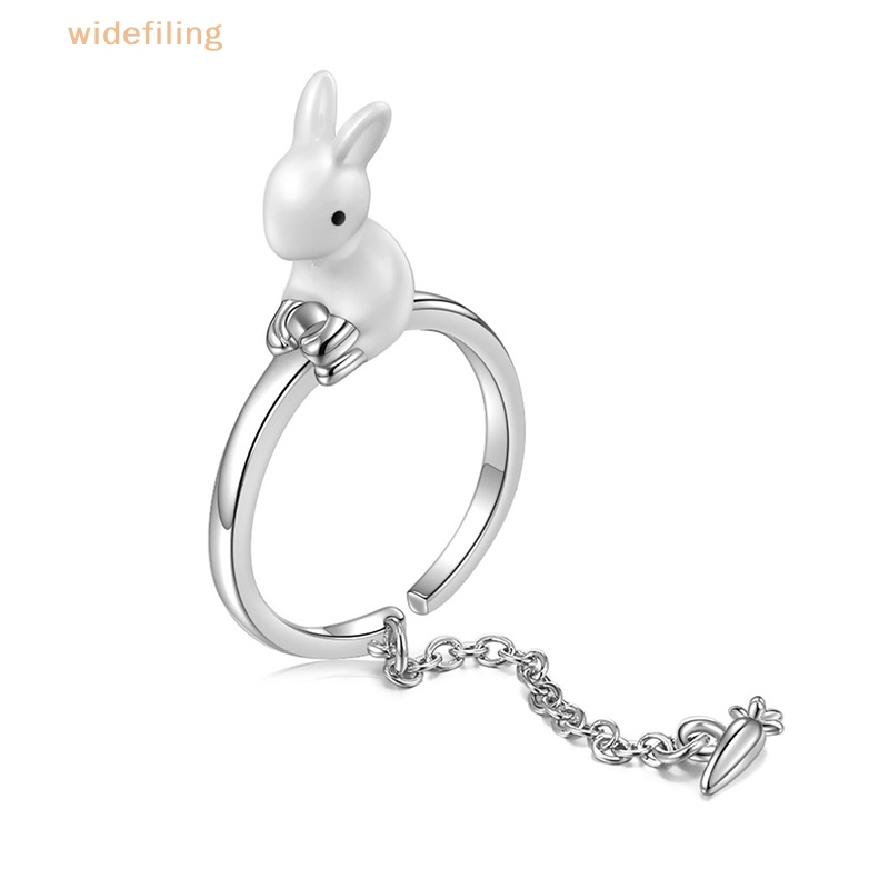 Nhẫn Hở Mạ Bạc 925 Hình Thỏ Và Củ Cải Xinh Xắn Thời Trang Dự Tiệc Cho Nữ