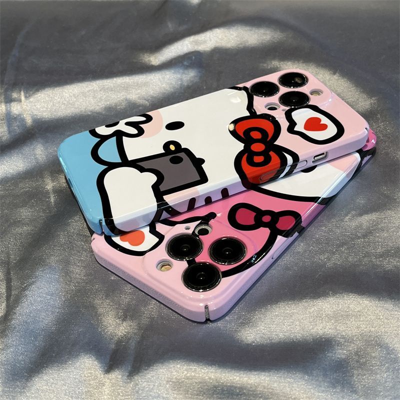 Ốp Điện Thoại Cứng Chống Sốc Họa Tiết Hello Kitty &amp; Trà Sữa Dễ Thương Cho iPhone1311 14pro 12 TL4M