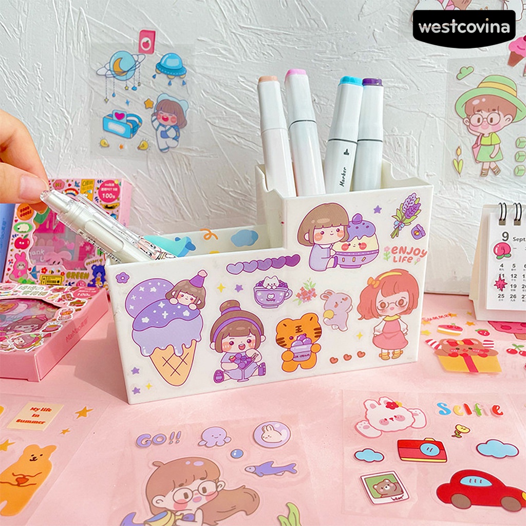 [COD]♪Hộp 100 Miếng Dán Hoạt Hình Dễ Dàng Mang Theo