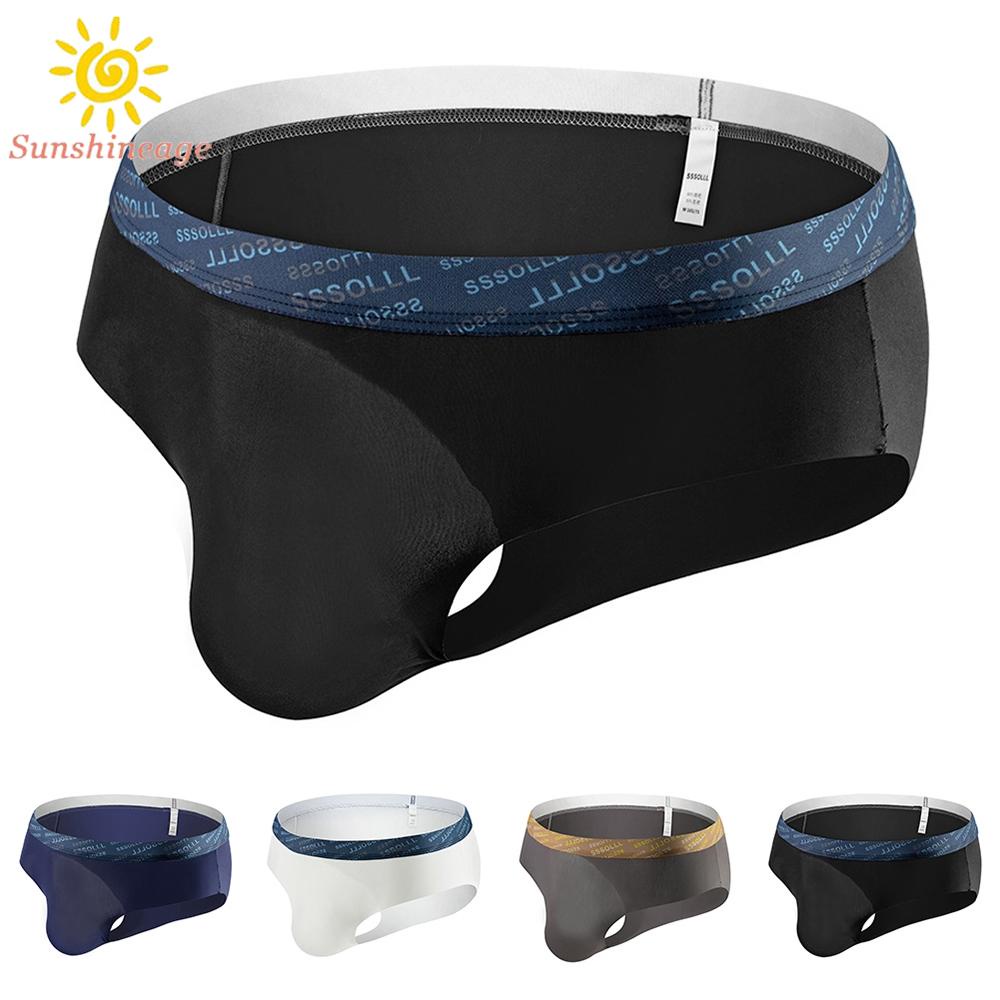 Quần Lót Lụa Lạnh Siêu Mỏng Lưng Thấp Gợi Cảm Cho Nam