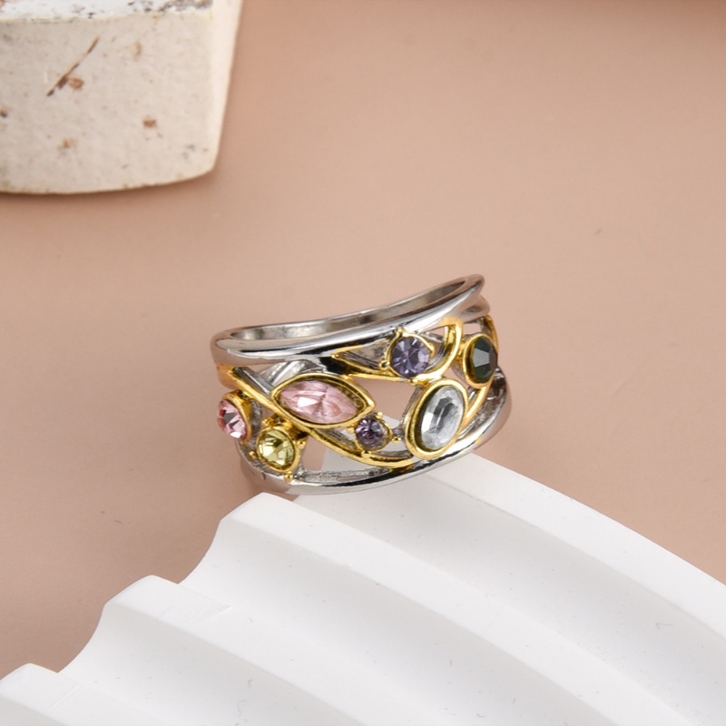 Nhẫn Đeo Tay Đính Đá Zircon Nhiều Màu Thời Trang Cổ Điển Cho Nữ