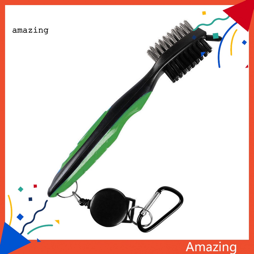 Bàn Chải Vệ Sinh Gậy Đánh Golf Hai Mặt Có Móc Khóa Thu Gọn Tiện Lợi