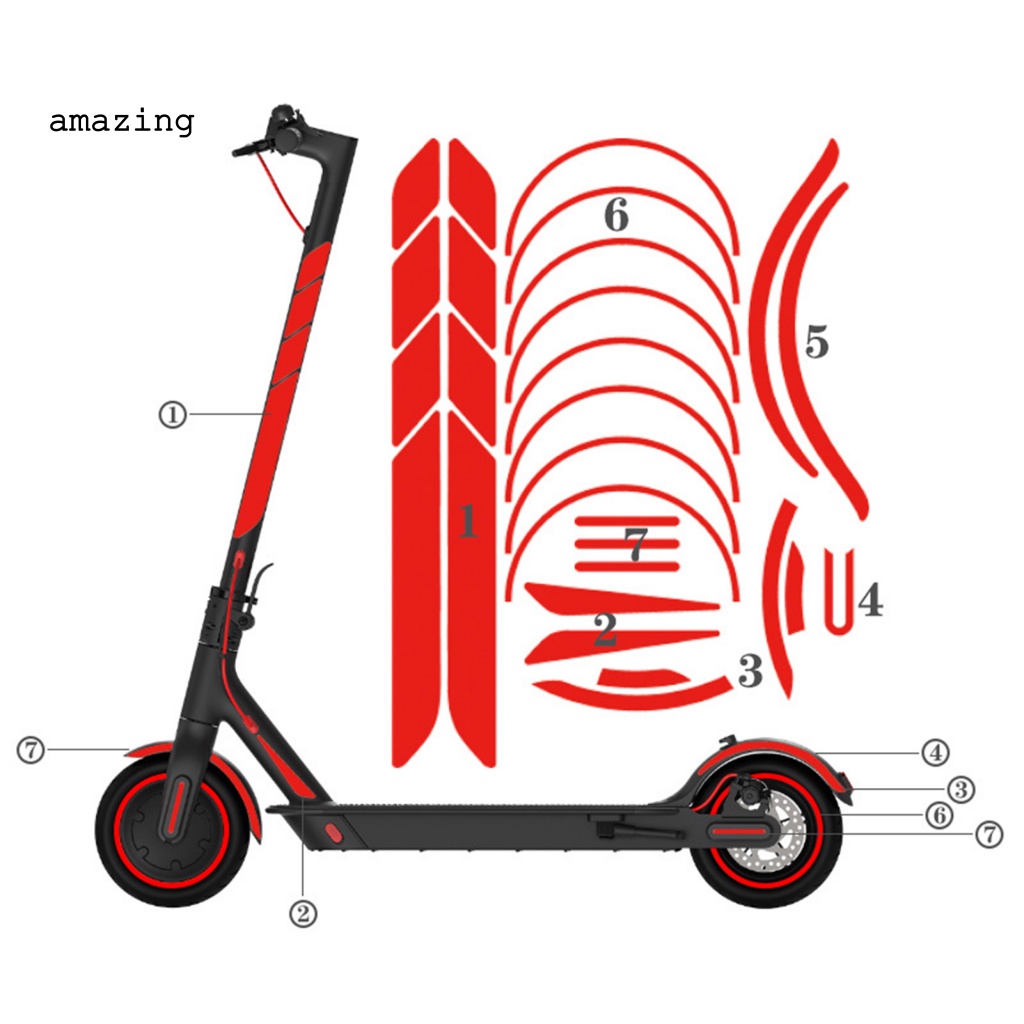 Miếng Dán Phản Quang Trang Trí Bàn Đạp Xe Scooter Xiaomi Mijia M365 1S PRO 2