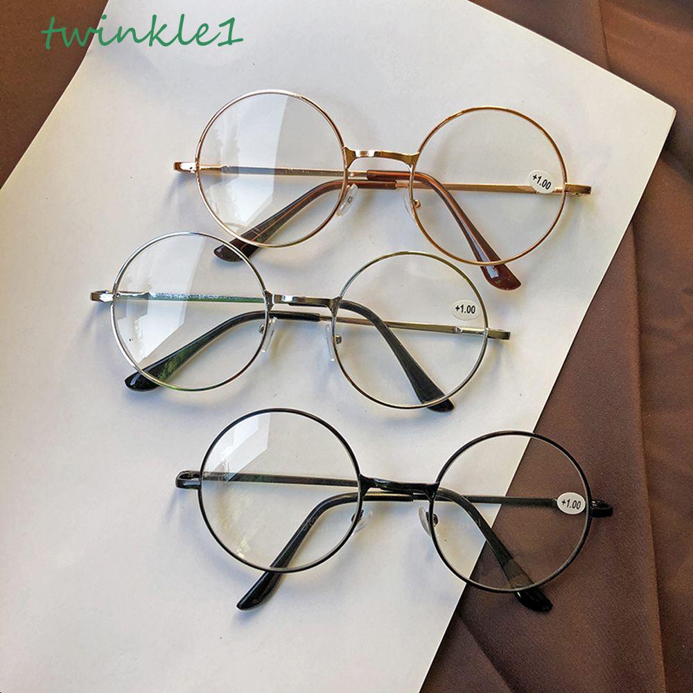 Kính Đọc Sách Gọng Kim Loại Tròn Nhỏ Gọn Lấp Lánh