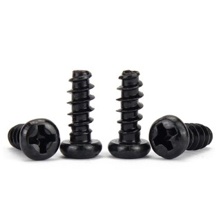 [xjk] Black phillips round head flat tail screw phillips self-tapping screw m2.6 m3 m3.5 m4