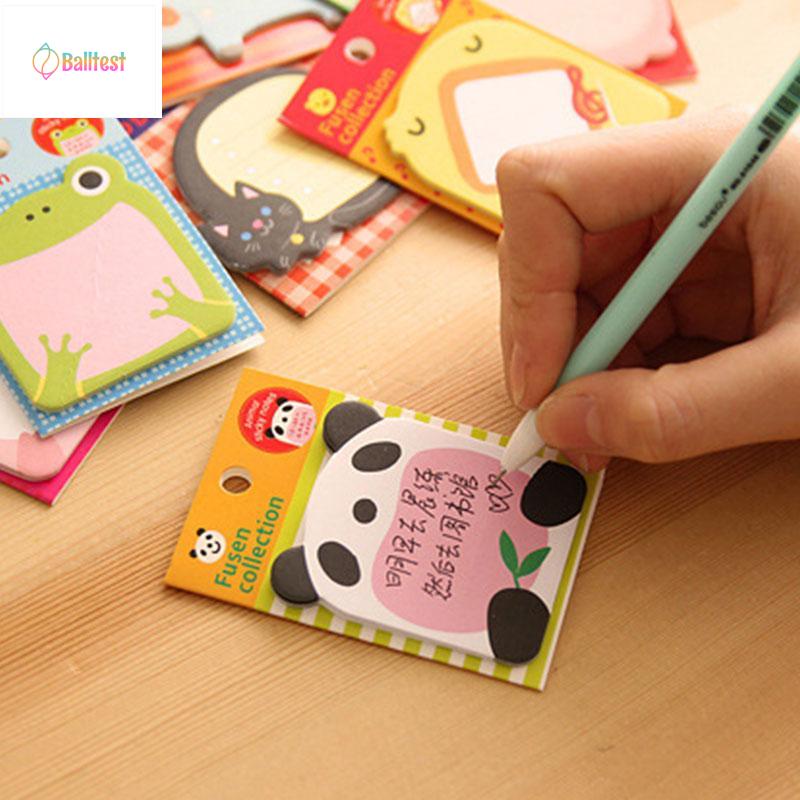 💜1 Tập Giấy Ghi Chú Hình Động Vật Hoạt Hình Dễ Thương Sáng Tạo