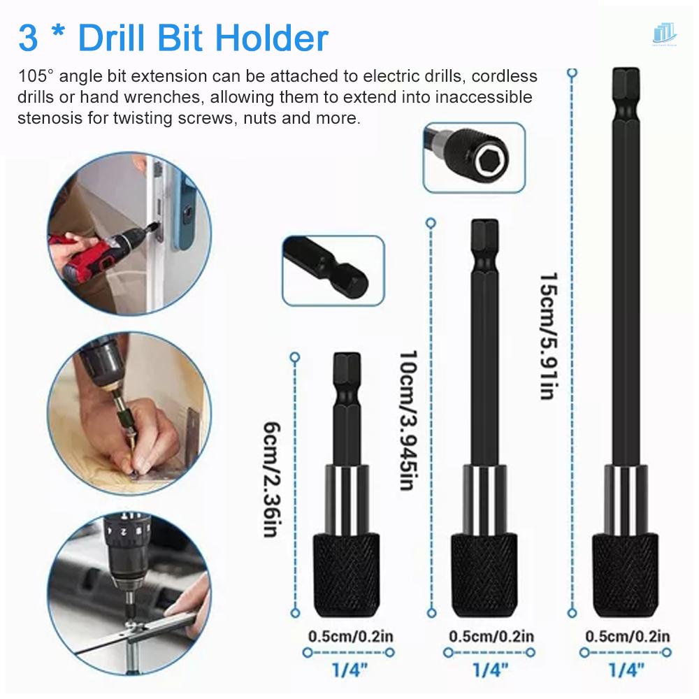 Bộ 21 Mũi Khoan Mở Rộng Linh Hoạt Kèm 105 Độ Cho smartwatchinone° Bộ Đầu Nối Dài Mũi Khoan + Giá Đỡ 1 / 2 3 / 8 1 / 4 inch Chuyên Dụng