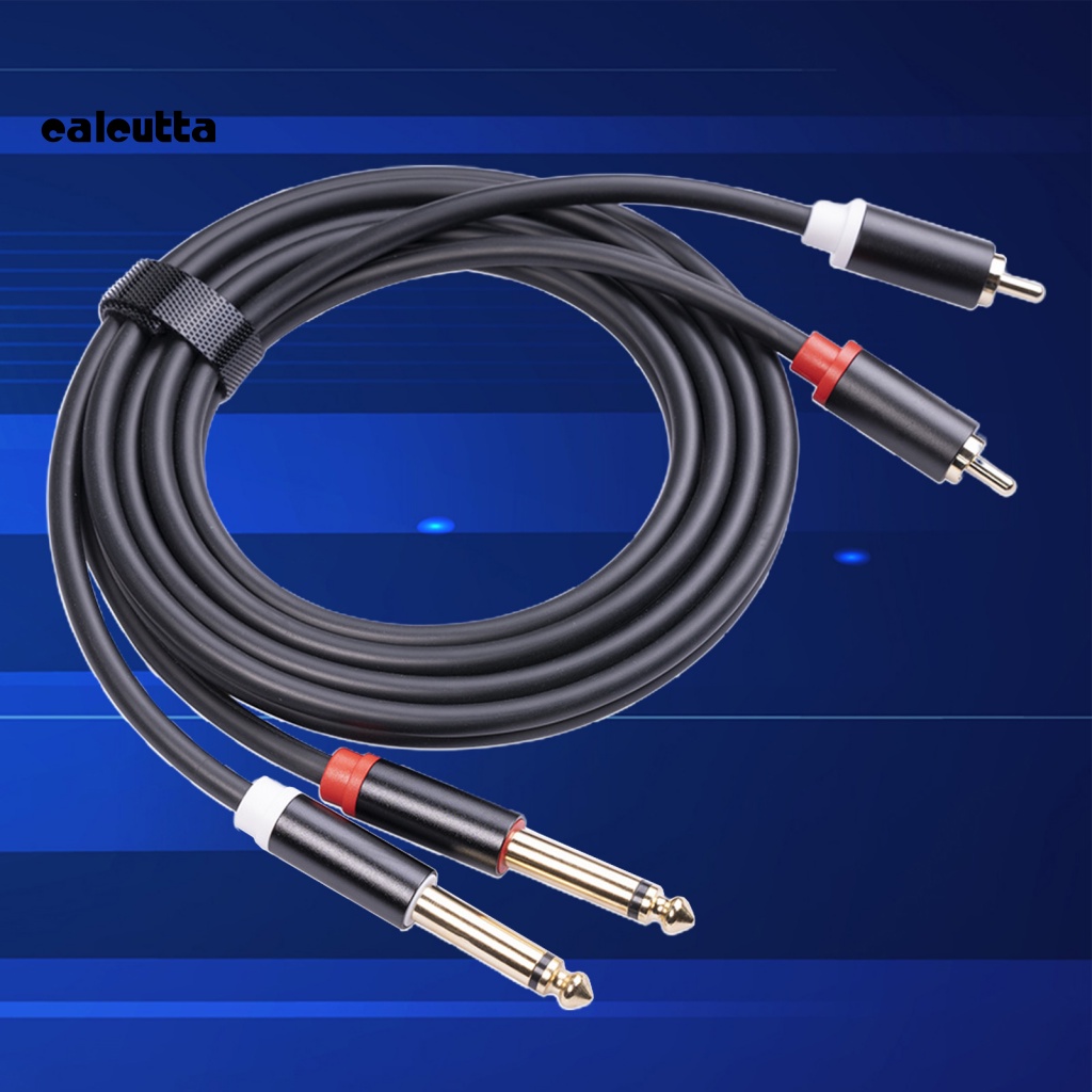 Cáp Âm Thanh Mạ VàNg 2 RCA ĐầU CắM Sang ĐầU CắM 2X6.35Mm AUX Chuyên DụNg