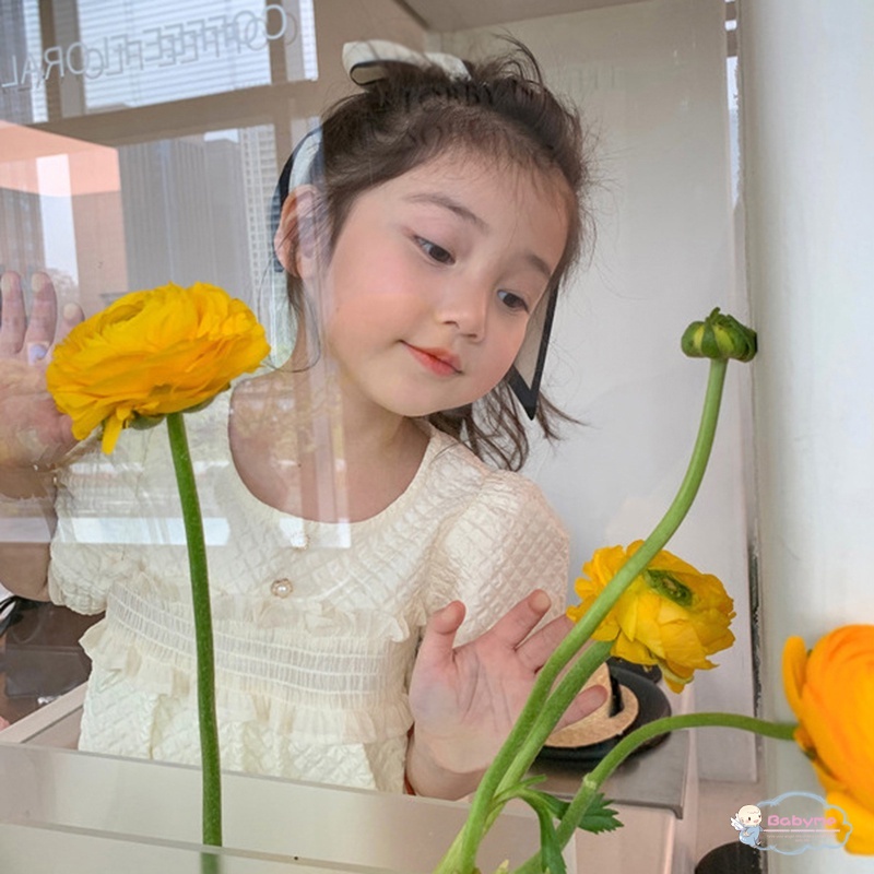 Đầm Công Chúa Cổ Tròn Tay Phồng Dễ Thương Thoải Mái Thời Trang Cho Bé Gái