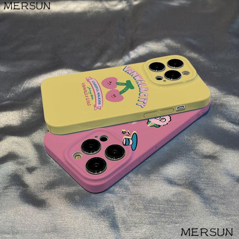 Ốp Điện Thoại Màu Kẹo Phong Cách Retro Cho Iphone 8 13Plus 11Promax 7 14 Xr 12 / xs 8IFR