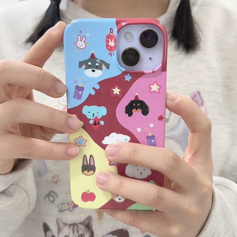 Ốp Điện Thoại Cứng + Phim Dán In Họa Tiết Chú Chó Dễ Thương Cho iPhone14ProMax B2X9 1113 12 Xr 14Promax