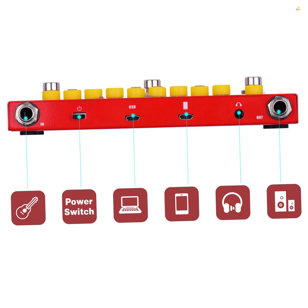 Bàn Đạp Hiệu Ứng Đàn Guitar Điện Không Dây Đa Năng Di Động Kết Hợp Pin Tích Hợp Với Điện Thoại Ghi Âm