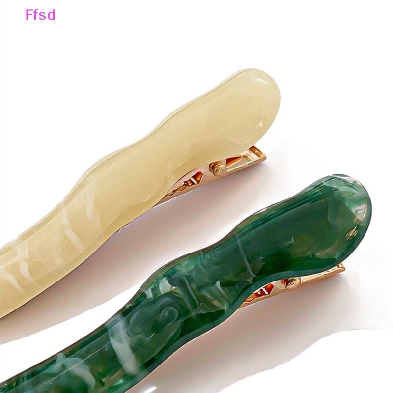 {Ffsd} Kẹp Tóc Mái Bằng Nhựa Resin Gợn Sóng Kiểu Retro Hàn Quốc Mới Cho Nữ * Bán Chạy