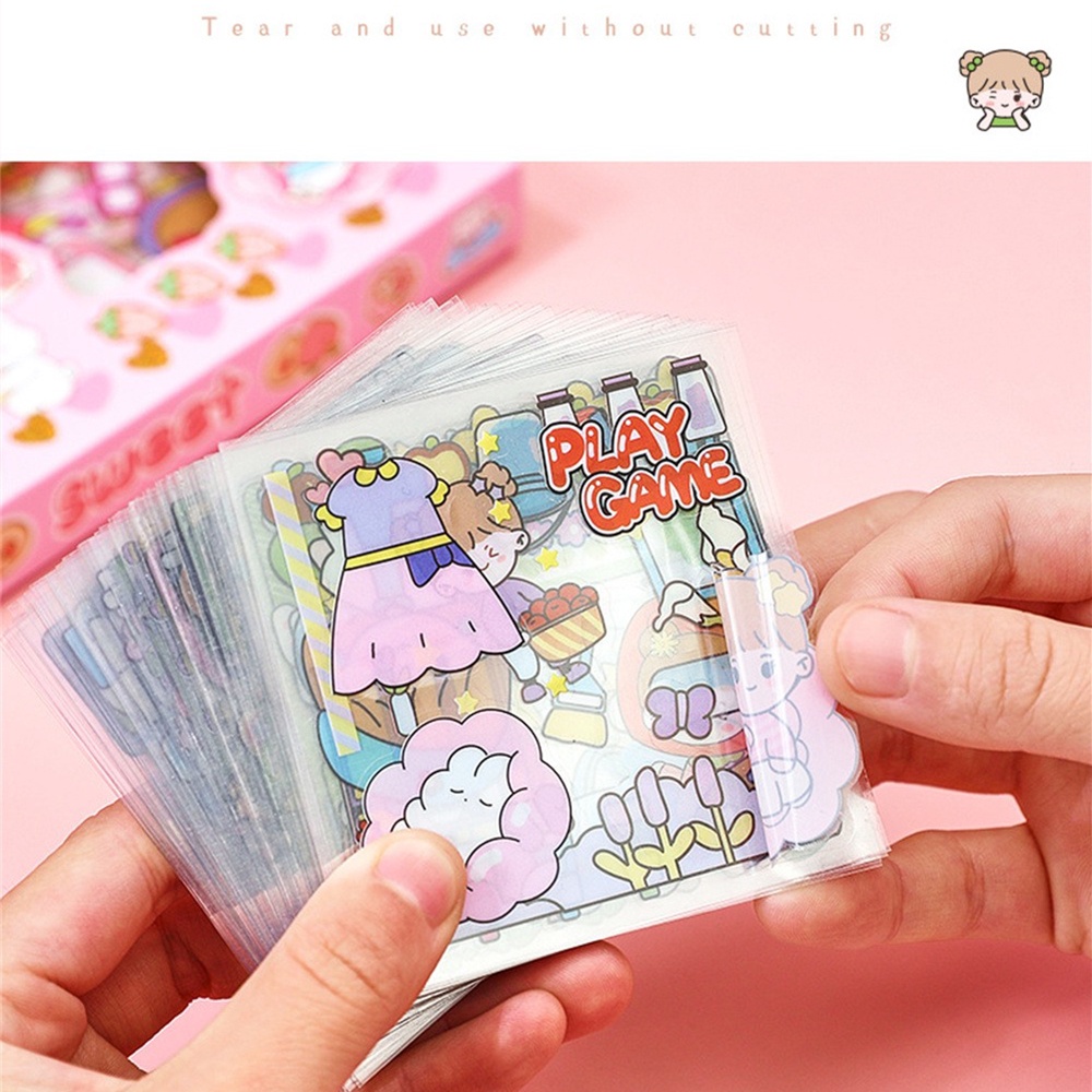 Set 100 Sticker Hoạt Hình Dễ Thương Dán Trang Trí Thủ Công
