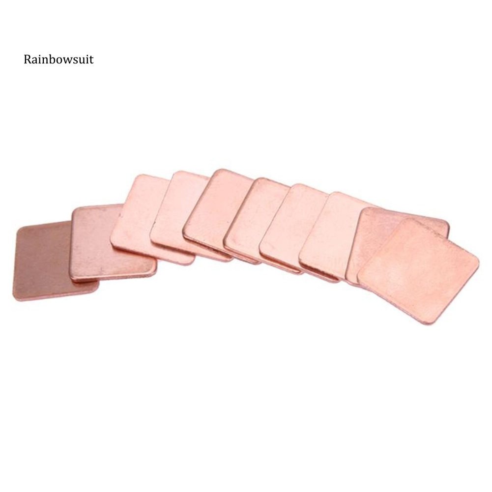 Bộ 10 Miếng Đệm Tản Nhiệt Bằng Đồng Bền Bỉ Kích Thước 15Mmx15Mm Cho Laptop