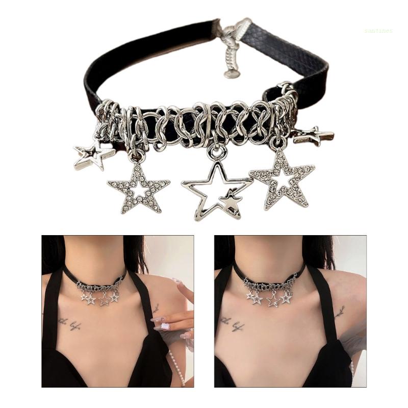 Vòng Cổ Choker Bằng Hợp Kim Mạ Vàng 2K Hình Ngôi Sao Thời Trang Cho Nữ