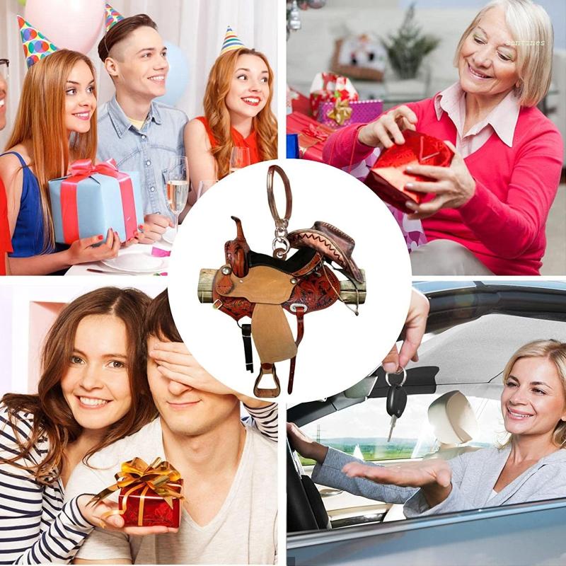 Móc Khóa Hình Yên Ngựa Bằng Acrylic Màu Trơn Phong Cách Phương Tây