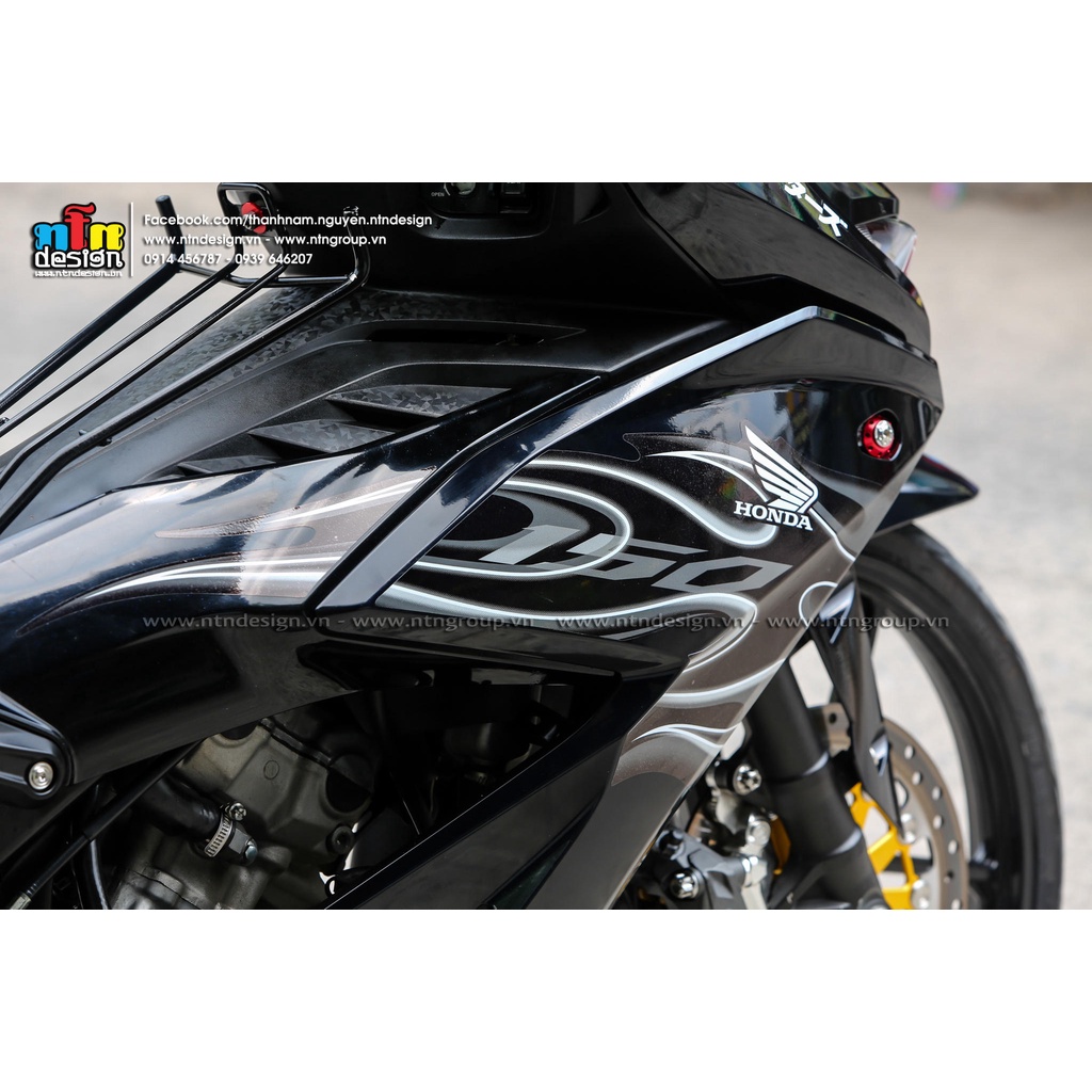 Tem rời mẫu lửa trắng xám cho Winner X đen - tem siêu hot 2023 - không bay màu