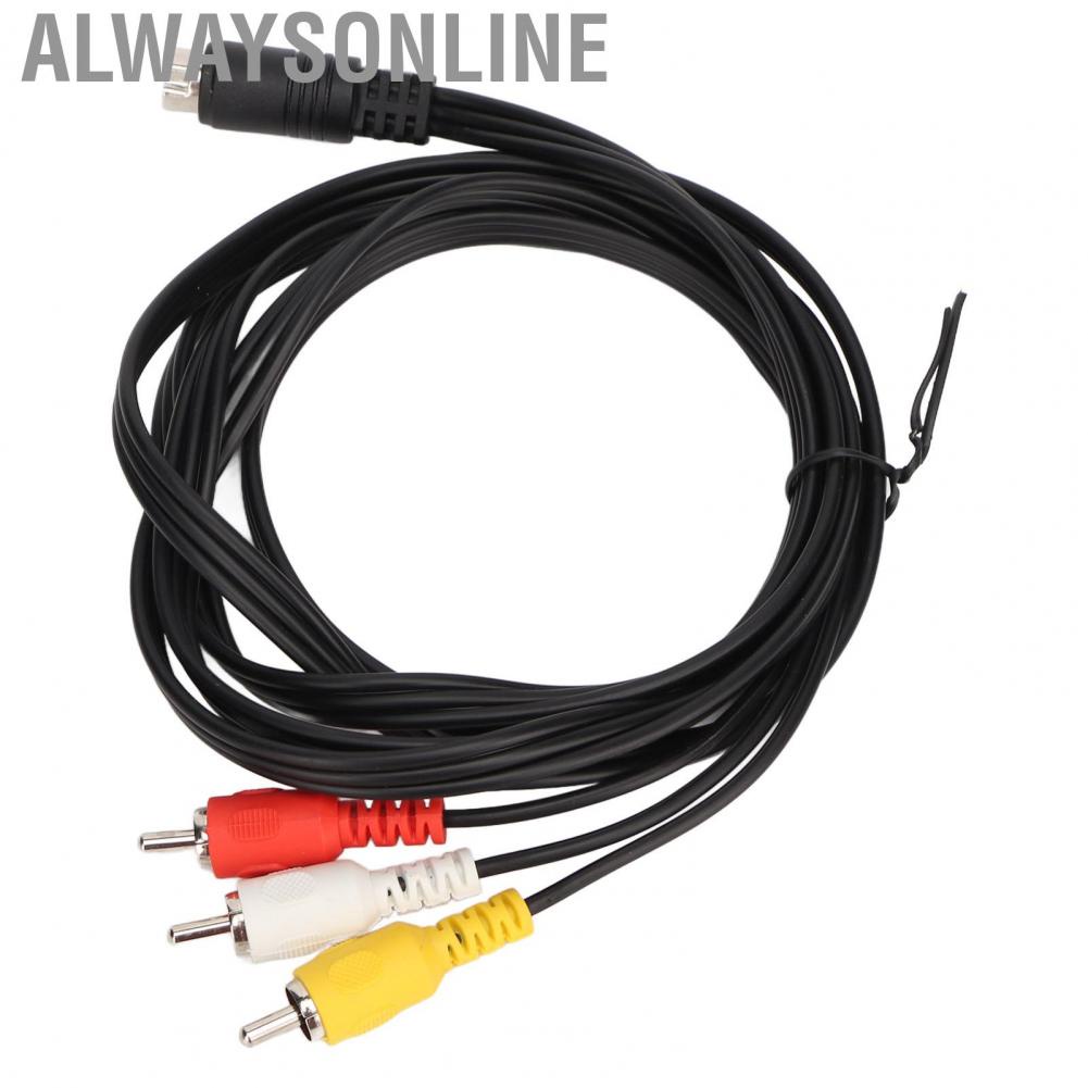 Alwaysonline DIN 10 Pin To 3 Cable Male Signal Video Adapter Cord For TV