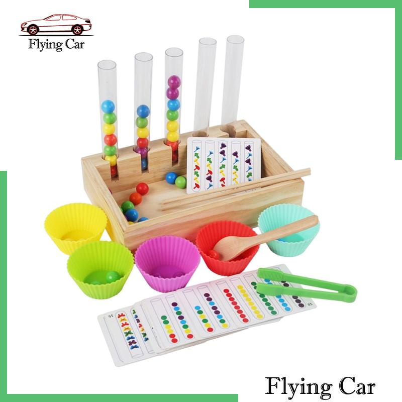 Bộ Đồ Chơi Luồn Bóng Cầu Vồng Bằng Gỗ Lzdjfmy2 Dành Cho Bé